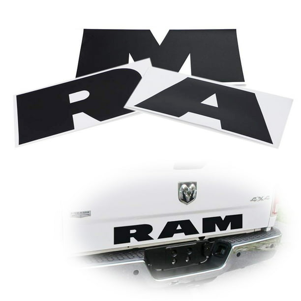Black & White Hood Scoop Decal Fits 2019 Ram 1500 Rebel Crew Cab Quad Cab